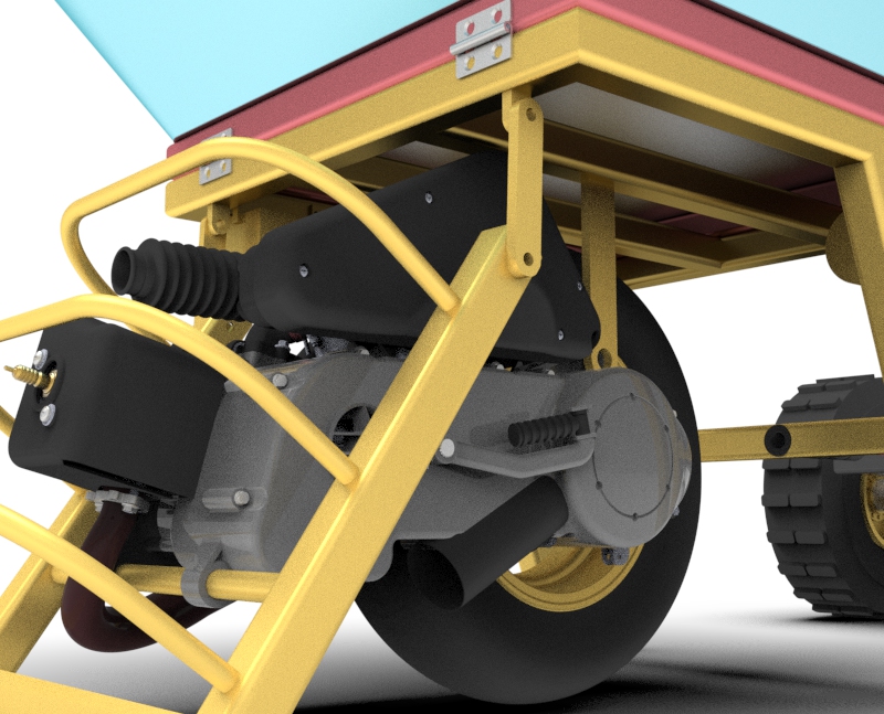 3D model of the motorised wheelbarrow